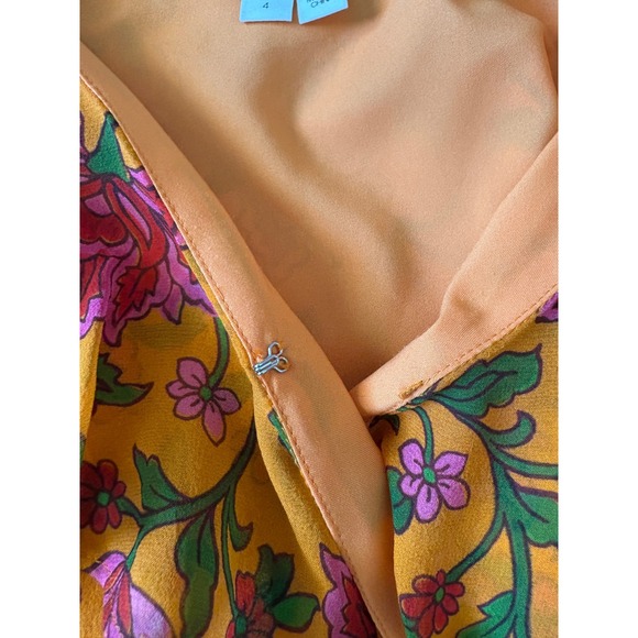 Veronica Beard Size 4 Randa Ruffle Floral Silk Top Peplum Flare Romantic - Picture 7 of 8